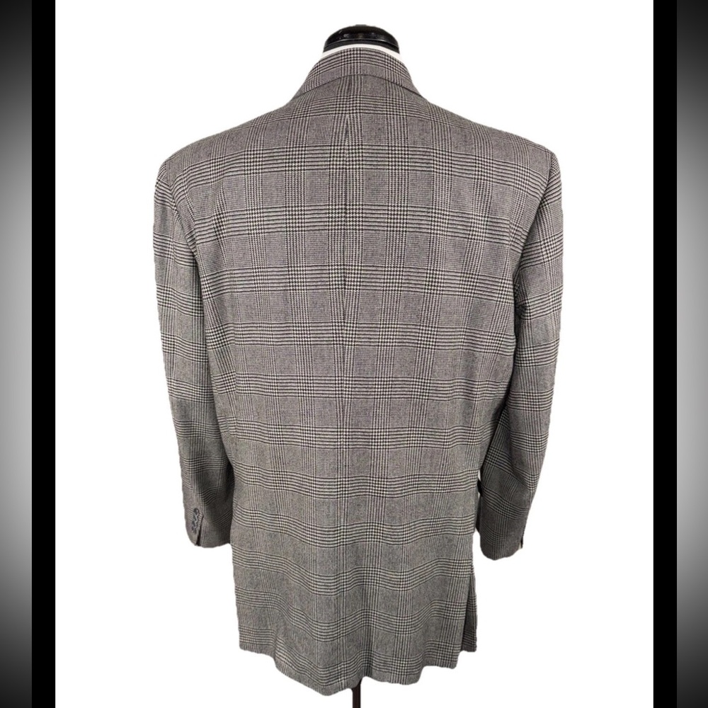 BRIONI NOMENTANO PURE ESCORIAL WOOL FLANNEL GLEN PLAID SPORT COAT 44 - Picture 4 of 10